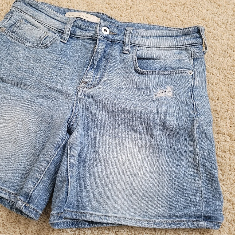 Pilcro and the Letterpress Lightwash Blue Denim Shorts